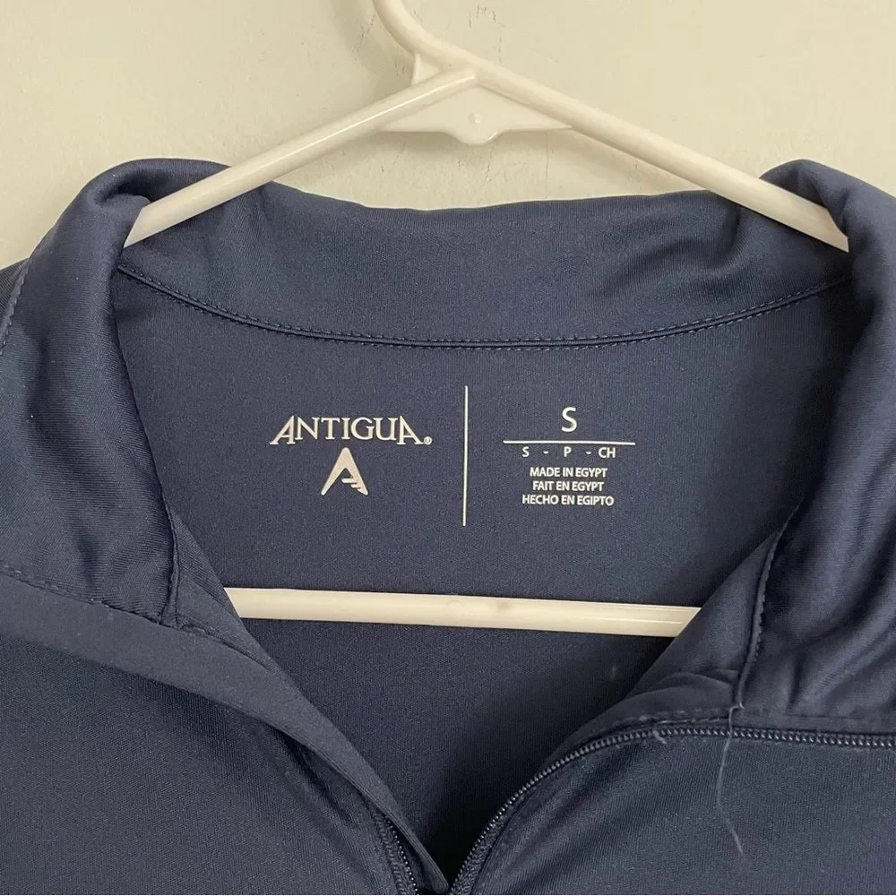 Men’s Braves Navy Quarter-Zip Pullover with Logo Long Sleeve Tee
